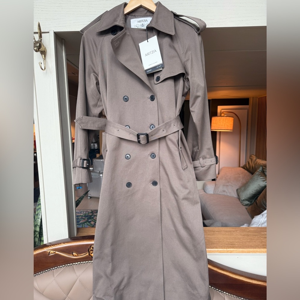 NWT Aritzia Brown (cola taupe) Trench Coat - Picture 2 of 7